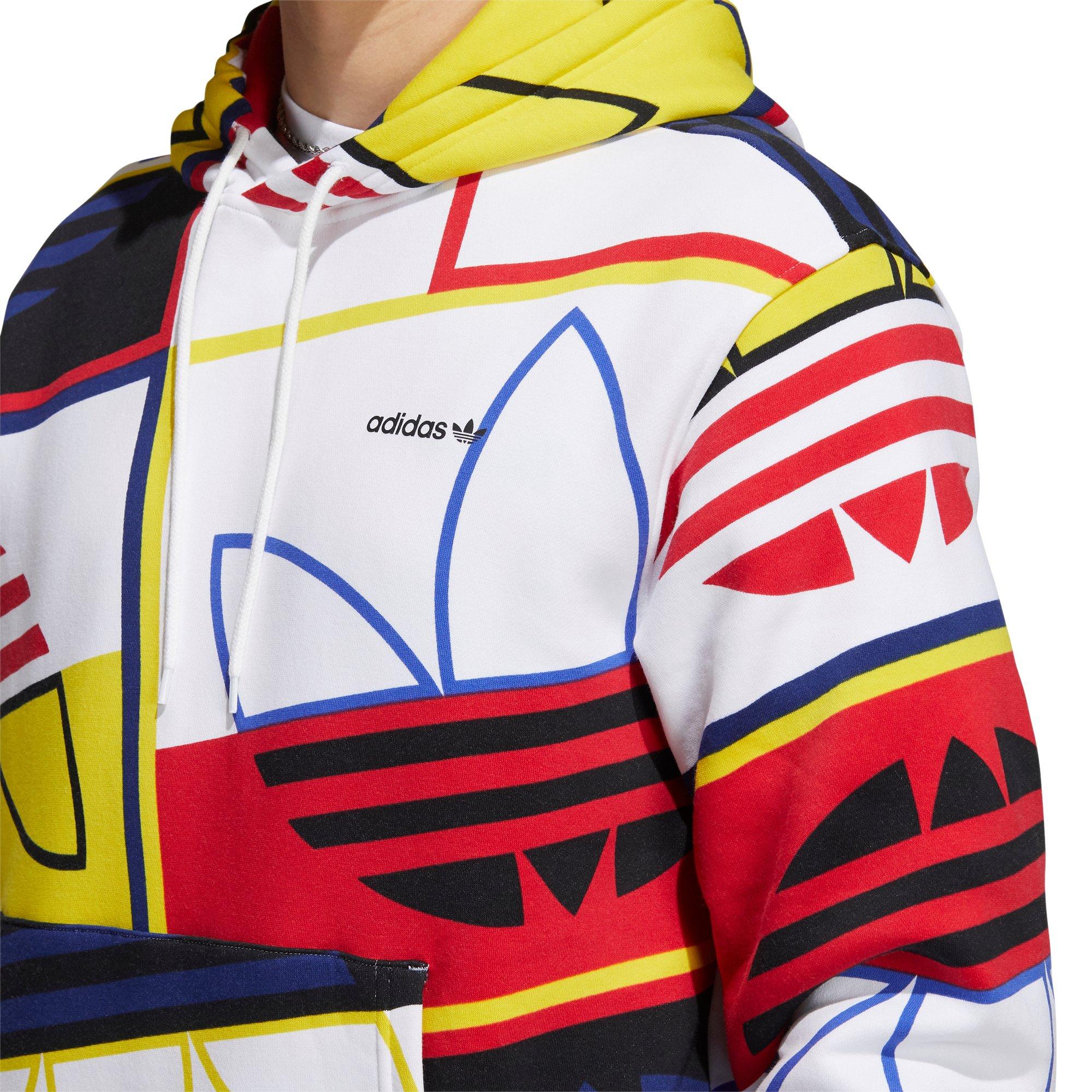 adidas Originals Men s All Over Print Logo Play Pullover Hoodie